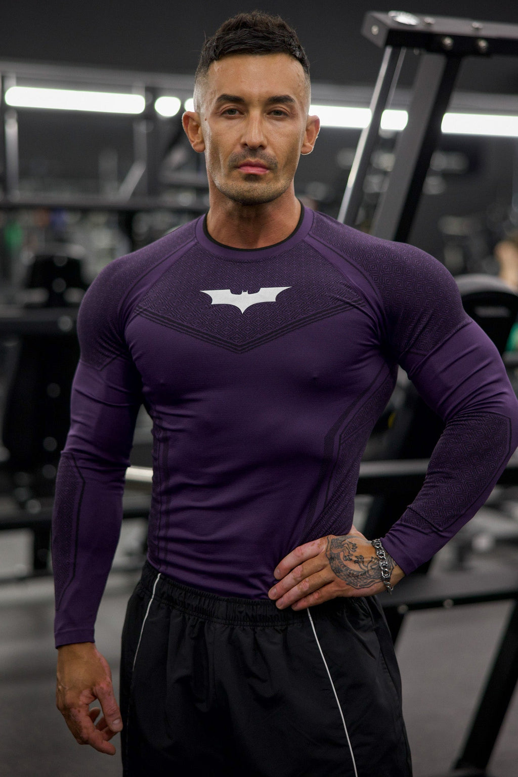 8004 - Batman Compression Longsleeves - Purple Limited Edition